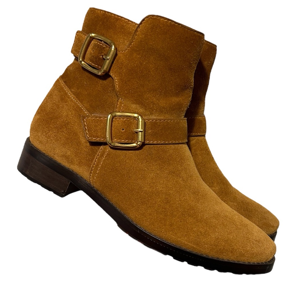 27 EDIT Kaiser Whiskey Suede booties Size 8